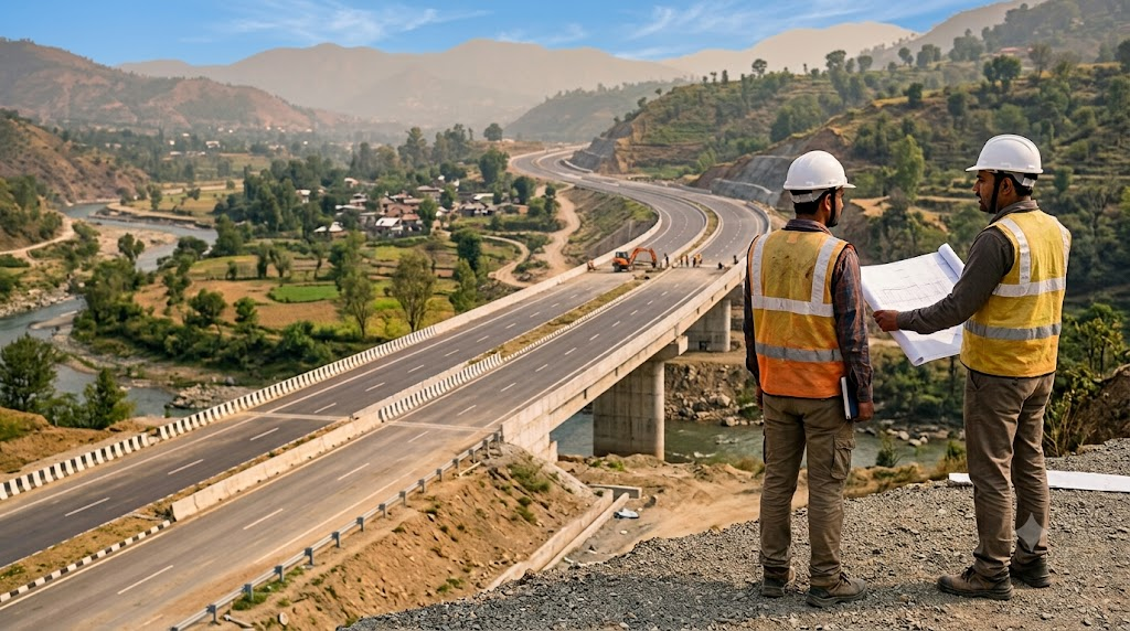 Engineers reviewing an infrastructure project