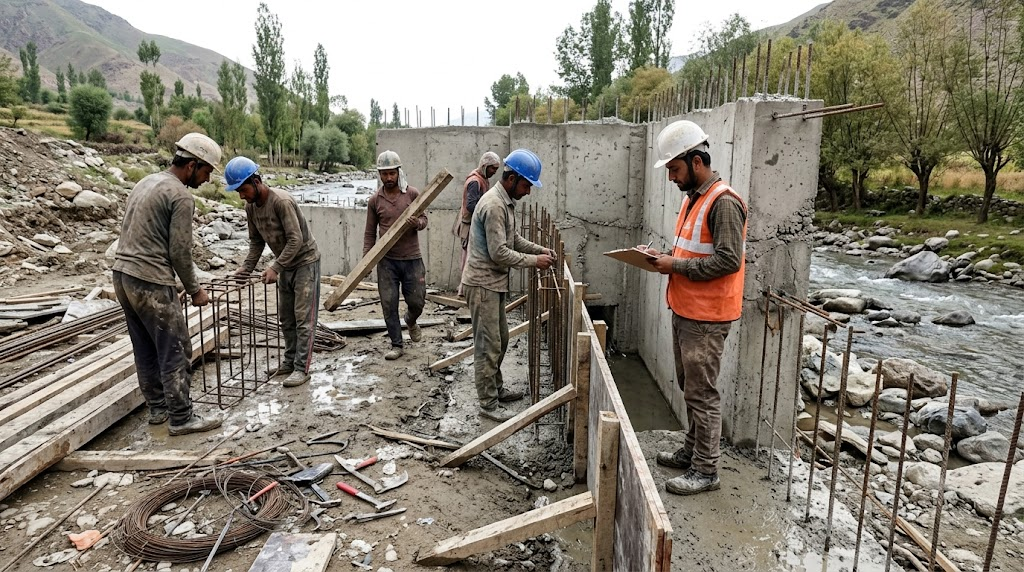 Minor hydro intake construction work