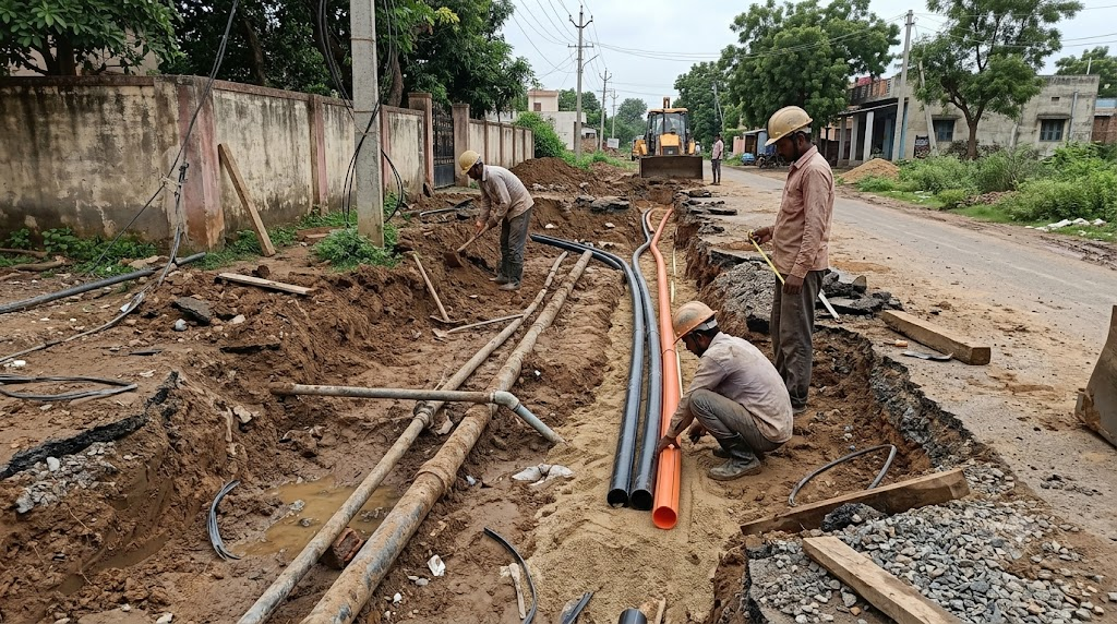 Utility shifting trench work